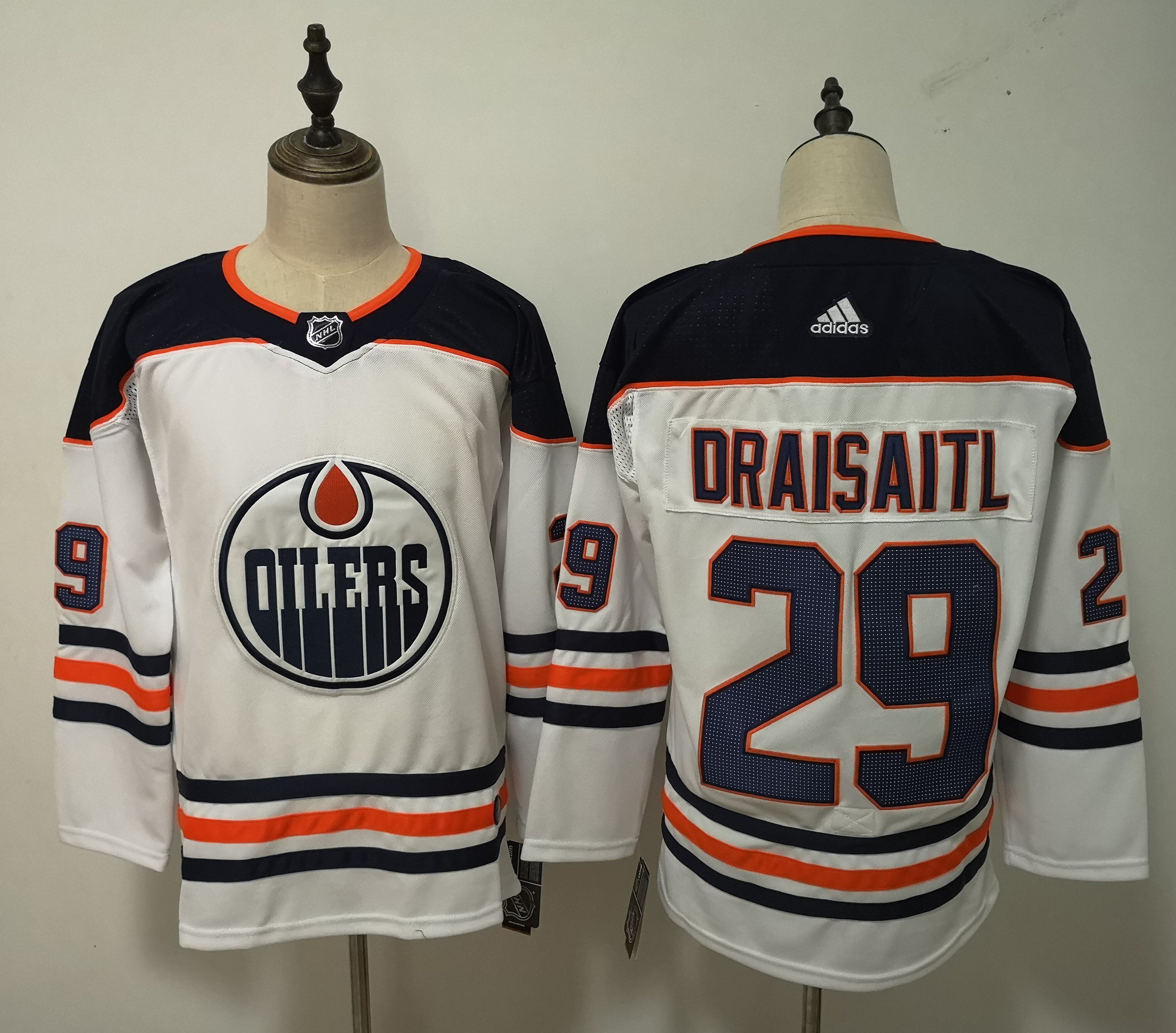 Men Edmonton Oilers #29 Draisaitl White Adidas Alternate Authentic Stitched NHL Jersey